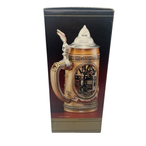 Anheuser-Busch Tomorrow’s Treasures Lidded Stein Limited Ed IV 1987 Brazil New - Picture 2 of 7